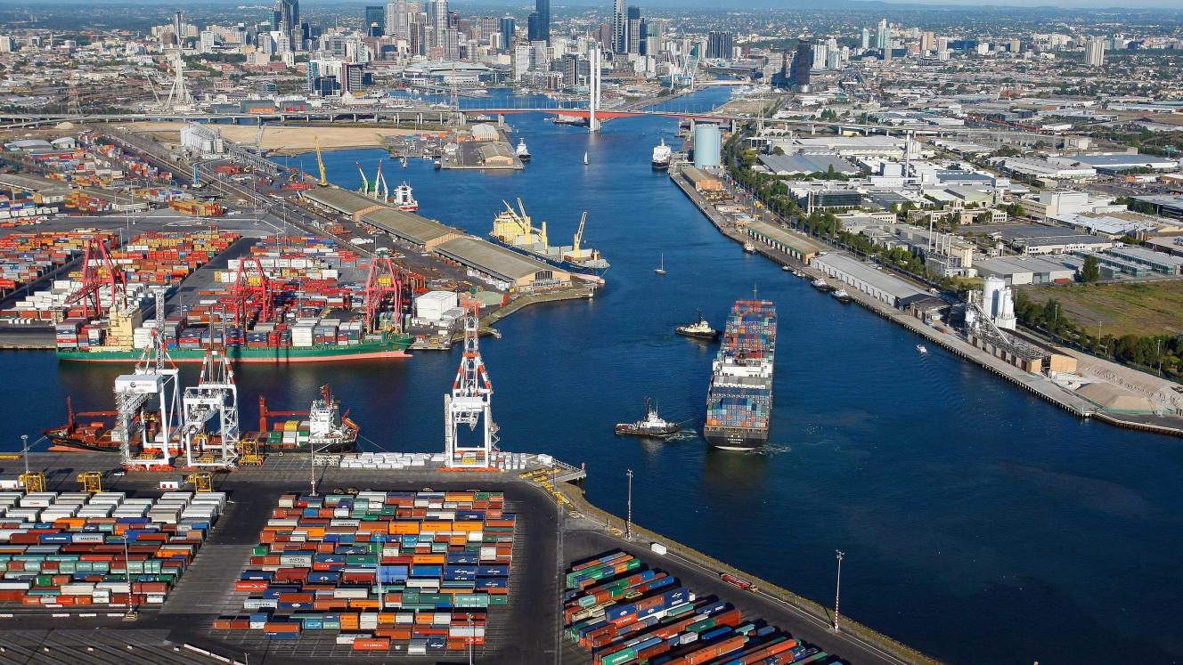 The Port of Melbourne is Australia’s largest container port.