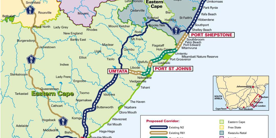 The route of the new N2 Highway Project.