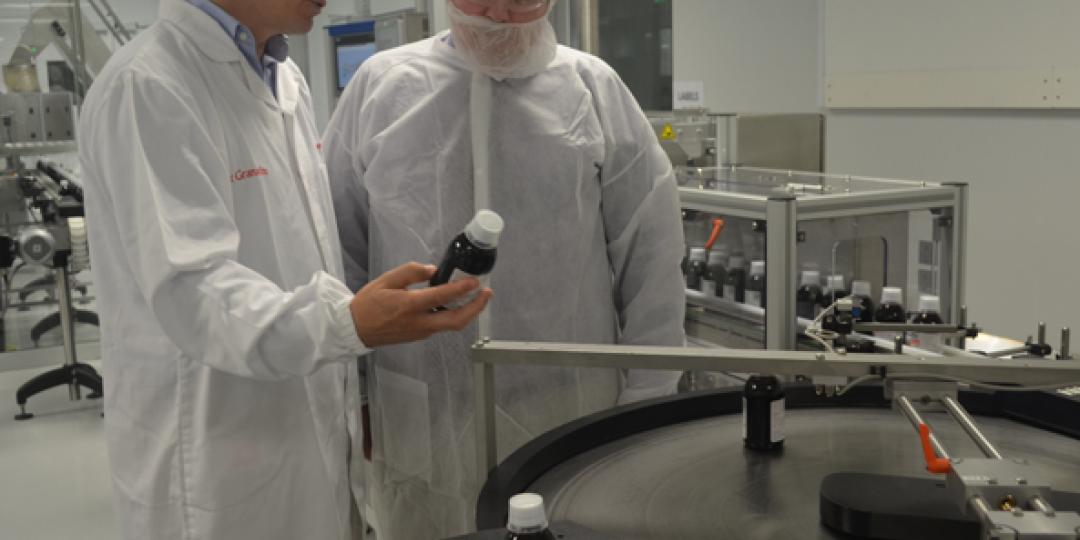 Dr Rob Davies, pictured at the Johnson & Johnson Cape Town plant with the company’s site leader, Alex Granados.