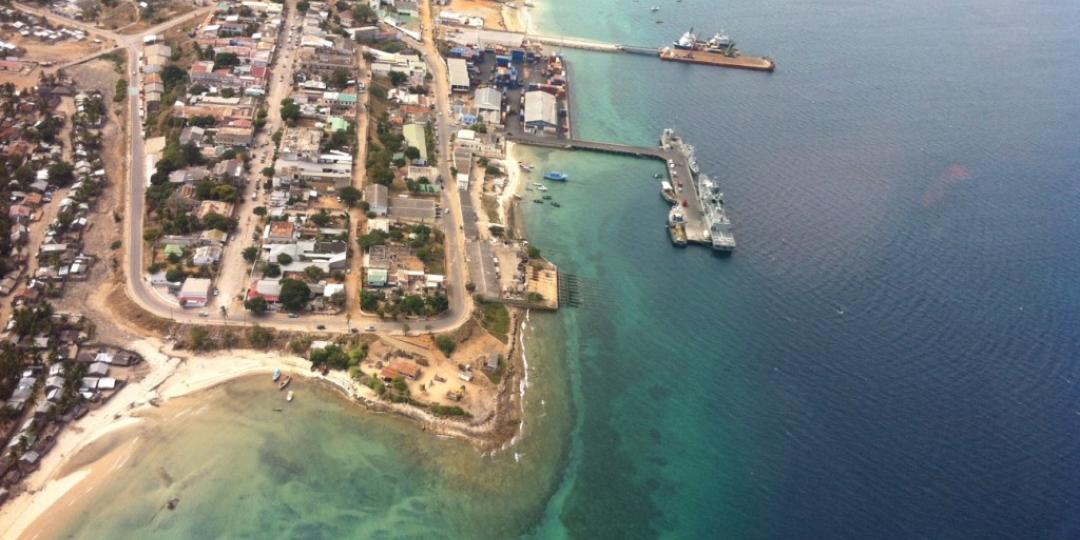 Aerial view of the port of Pemba.