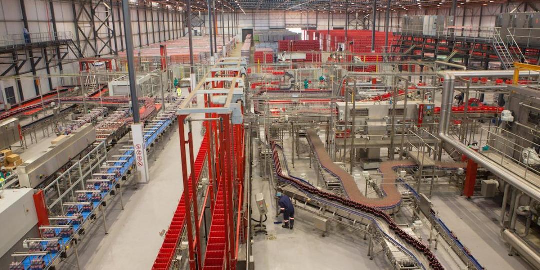 The new Coca Cola bottling facility in Matola Gare, near Maputo, Mozambique.