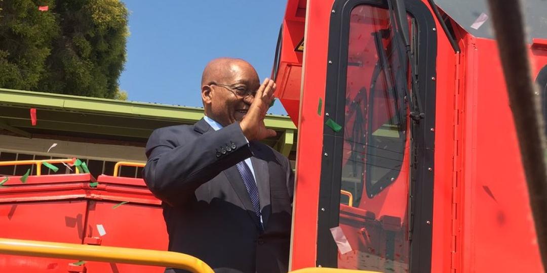 President Jacob Zuma unveiled the first locomotive to be designed, engineered and manufactured in Africa.