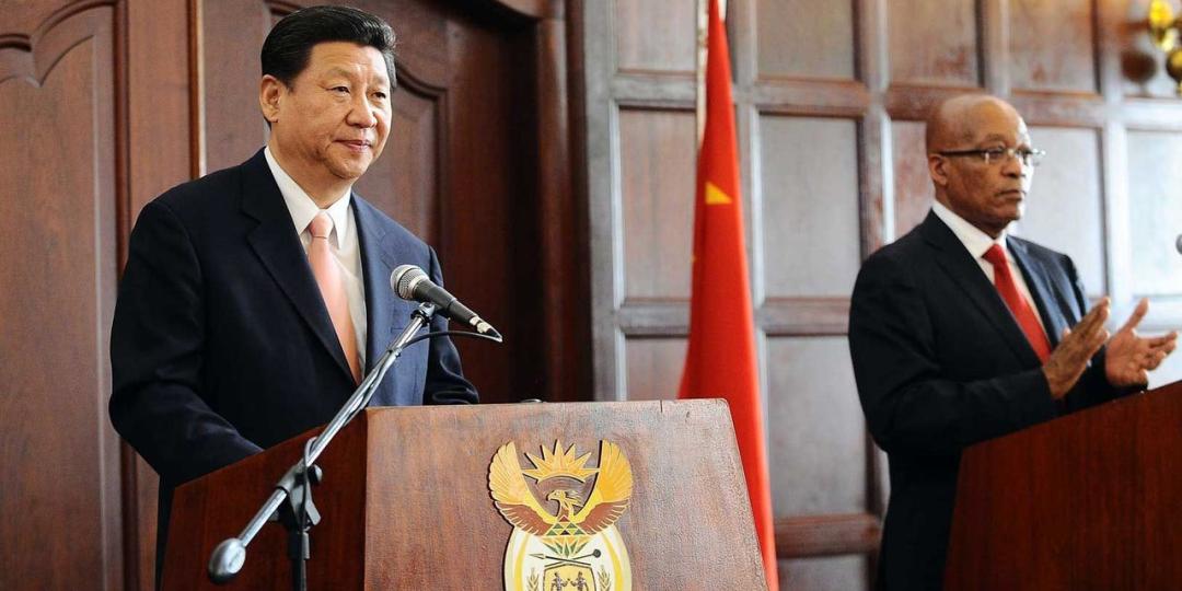 Xi Jinping’s visit to Africa in 2015 has seen a rise in Sino-African trade. He is pictured here with president Zuma.