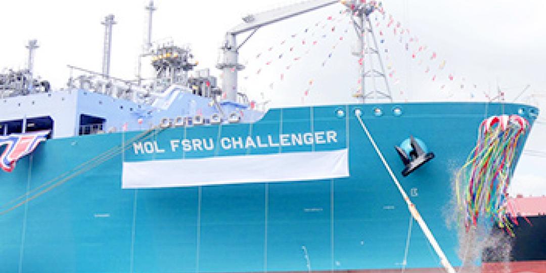 The MOL FSRU Challenger at its naming ceremony at the Daewoo shipyard in Korea