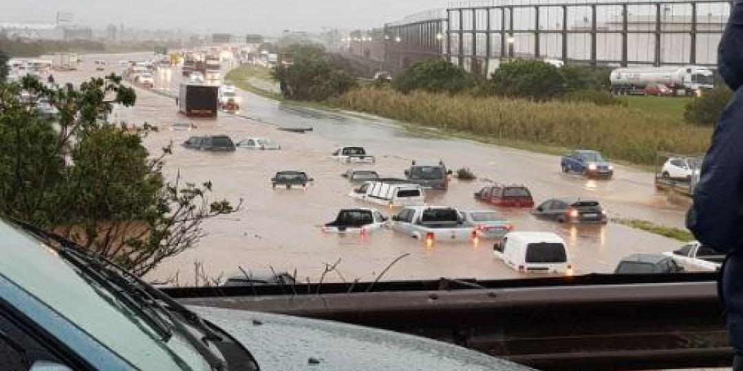 Cars came to a standstill and were submerged in flood water after a storm hit Durban earlier this month.