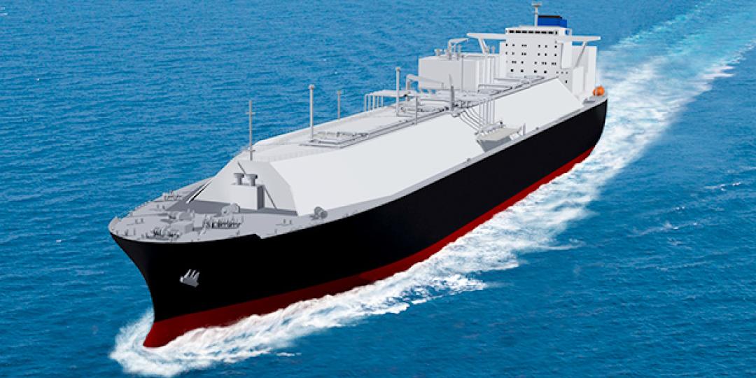 A CG illustration of the new MOL LNG carrier, Energy Liberty.