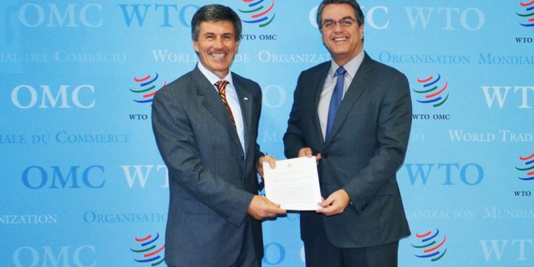 Argentina’s WTO ambassador, Hector Marcelo Cima, and WTO director-general, Roberto Azevêdo. 