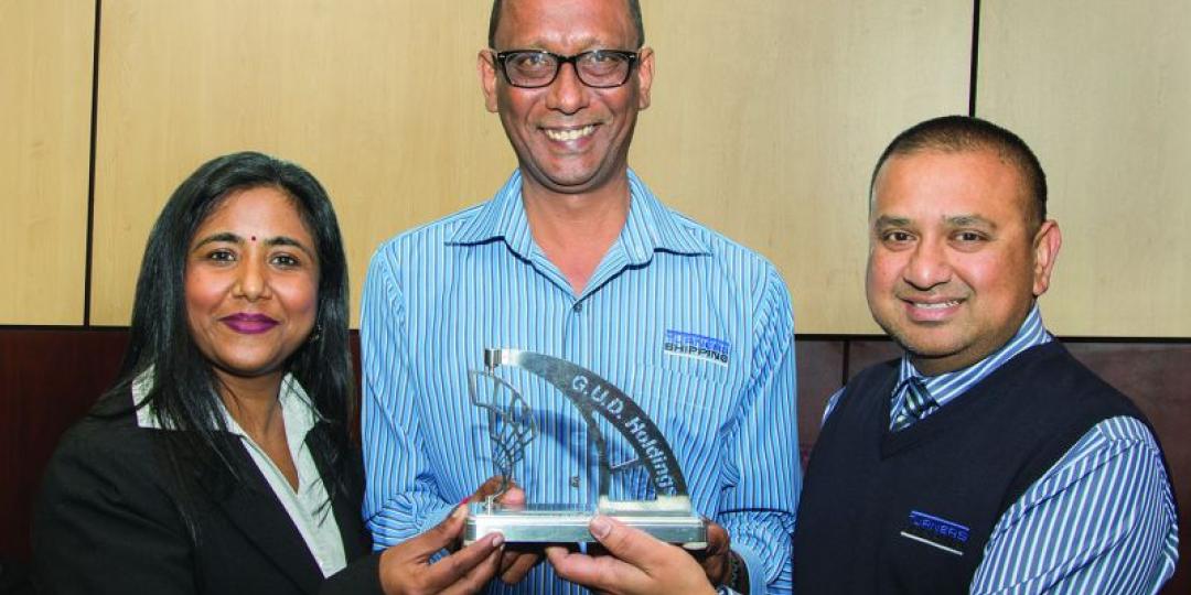 Proud recipients of the ‘Clearing and Forwarding Service Provider of the Year’ award from GUD Holdings. Pictured from left Turners’ Annette Pather, Vinod Maharajh and Neren Dayanand.