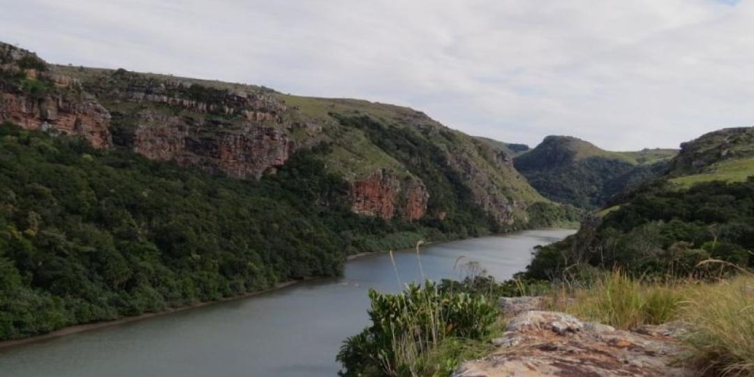 The Mtentu river gorge where bridge construction has sparked unrest.