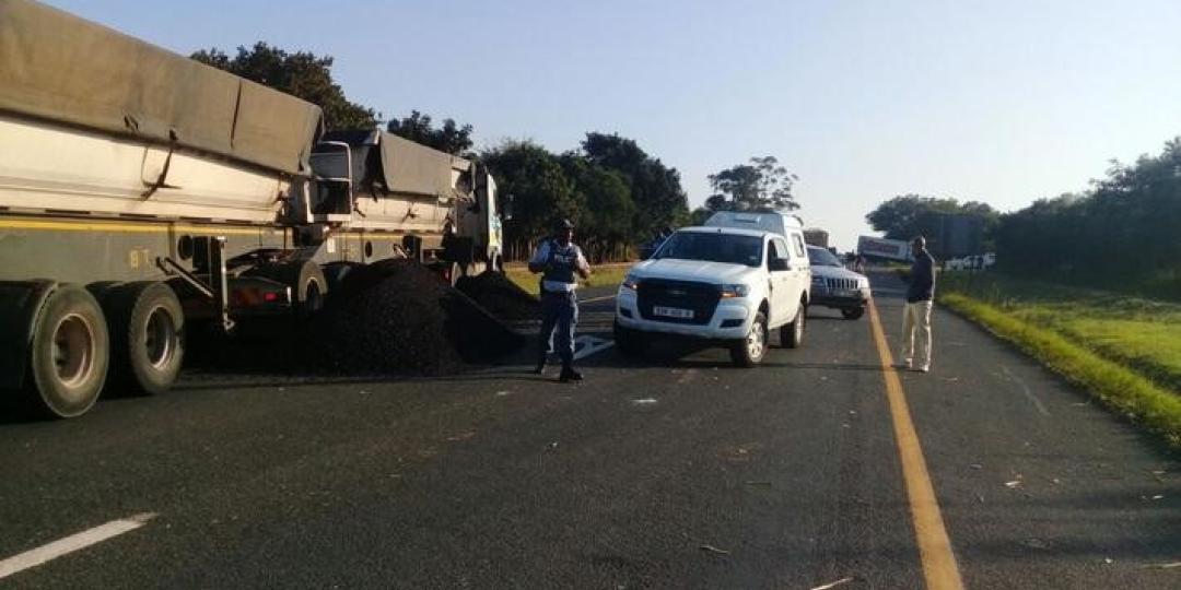 Police said on Tuesday they had dispersed protesters who blockaded the N2 highway along the Mfekayi area in Mtubatuba, KwaZulu-Natal, after they set two trucks on fire.