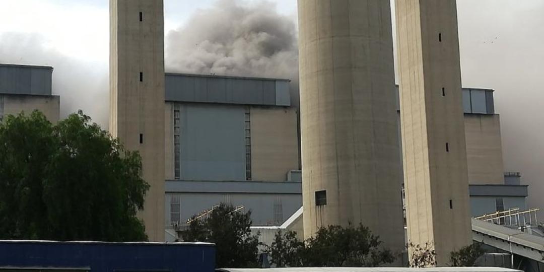 Rupture of a boiler at the power station sent a plume of dust into the air.