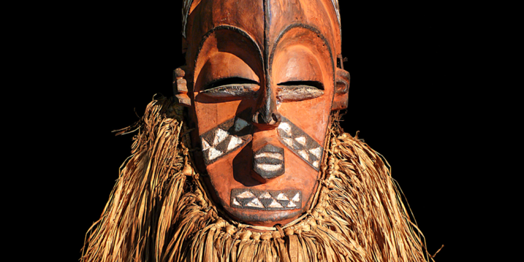 Detail from a mask of the Biombo people in the DRC